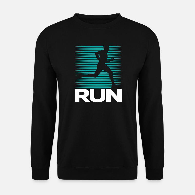 Runner Silhouette on Stripe Background - Unisex Sweatshirt - black