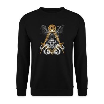 Emblème de l’œil maçonnique - Sweat-shirt Unisexe - noir - Devant - Alina (178cm) & Michal (187cm)