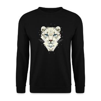 Snow Leopard – Strong Elegance in the Wild - Unisex Sweatshirt - black - Front - Alina (178cm) & Michal (187cm)