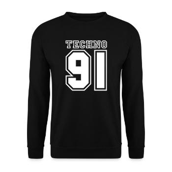 TECHNO 91 - Unisex Sweatshirt - black - Front - Alina (178cm) & Michal (187cm)