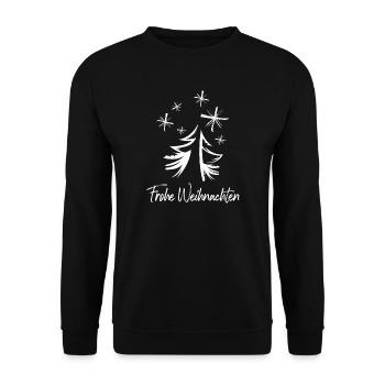 graffiti Weihnachten Sterne Tanne Weihnachtsbaum - Unisex Pullover - Schwarz - Vorne - Alina (178cm) & Michal (187cm)