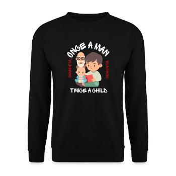 Grandpa Dad and Child Reading Moment - Unisex Sweatshirt - black - Front - Alina (178cm) & Michal (187cm)