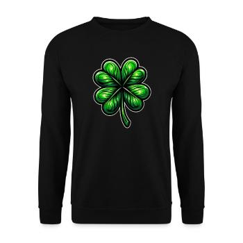 Trèfle à quatre feuilles - Sweat-shirt Unisexe - noir - Devant - Alina (178cm) & Michal (187cm)