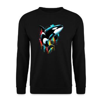 Killer whale - Unisex Sweatshirt - black - Front - Alina (178cm) & Michal (187cm)