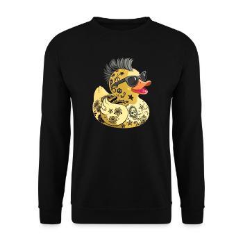 Punk Rubber Duck Yellow Rubber Duck - Sweat-shirt Unisexe - noir - Devant - Alina (178cm) & Michal (187cm)