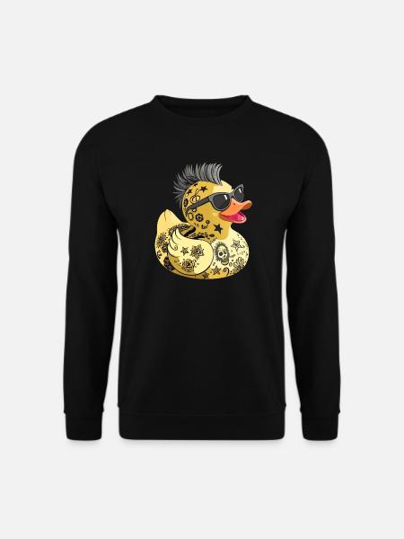 Punk Badeente Gelbe Gummiente - Unisex Pullover - Schwarz