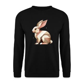 Géométrie charmante – Le lapin abstrait - Sweat-shirt Unisexe - noir - Devant - Alina (178cm) & Michal (187cm)