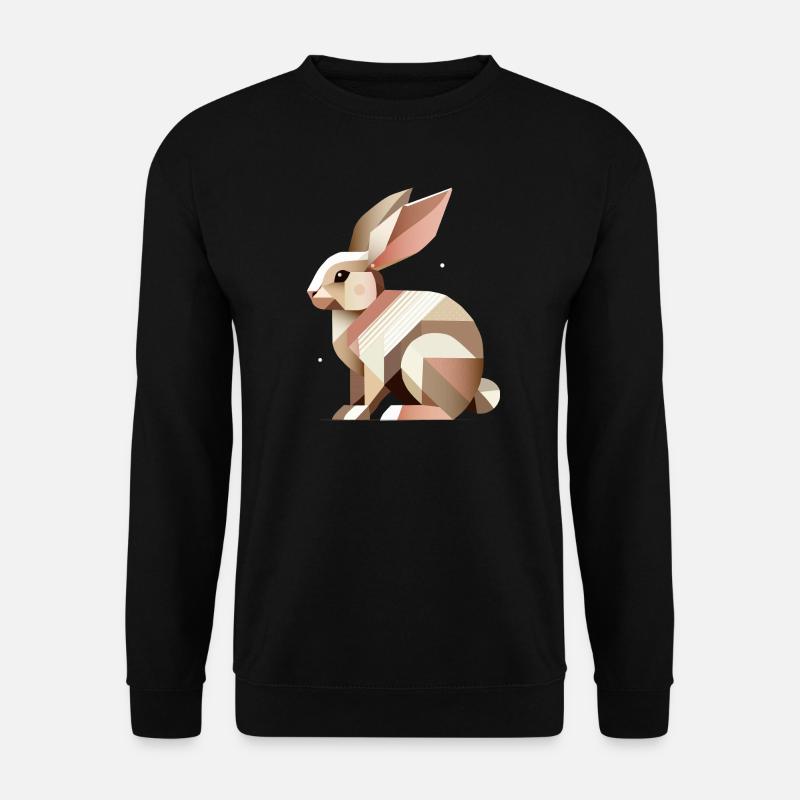 Géométrie charmante – Le lapin abstrait - Sweat-shirt Unisexe - noir