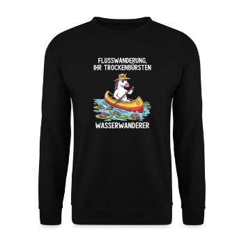Excursion en canoë Licorne - Sweat-shirt Unisexe - noir - Devant - Alina (178cm) & Michal (187cm)