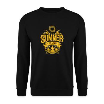 SUMMER Feeling yellow Graphic - Unisex Pullover - Schwarz - Vorne - Alina (178cm) & Michal (187cm)