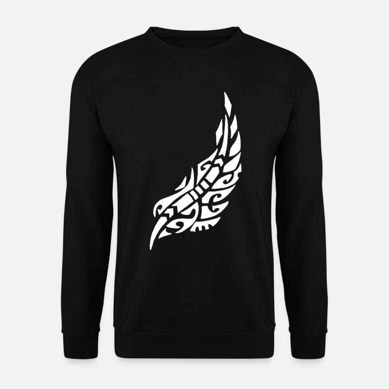 Weiße Vogelfeder - Unisex Pullover - Schwarz