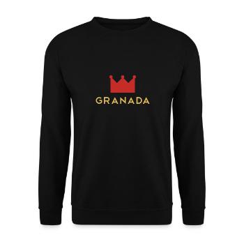 Fashionable Granada Hoodie - Unisex Sweatshirt - black - Front - Alina (178cm) & Michal (187cm)
