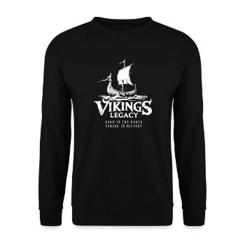 Drakkar - das Wikinger Langschiff - Unisex Pullover - Schwarz - Vorne - Alina (178cm) & Michal (187cm)