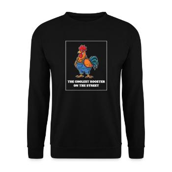 The Coolest Rooster - Unisex Sweatshirt - black - Front - Alina (178cm) & Michal (187cm)