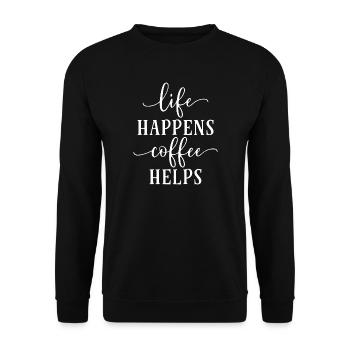 Conception de typographie motivante pour le café - Sweat-shirt Unisexe - noir - Devant - Alina (178cm) & Michal (187cm)