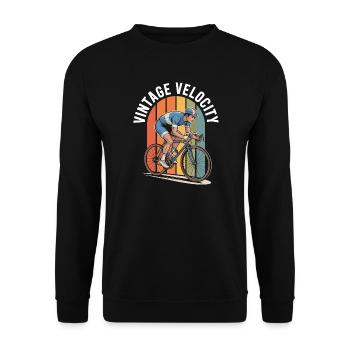 Vintage Cycling Speed Graphic Tee - Unisex Sweatshirt - black - Front - Alina (178cm) & Michal (187cm)