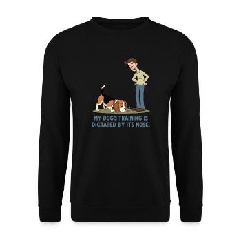 My dog's training is carried out by his nose. - Unisex Sweatshirt - black - Front - Alina (178cm) & Michal (187cm)