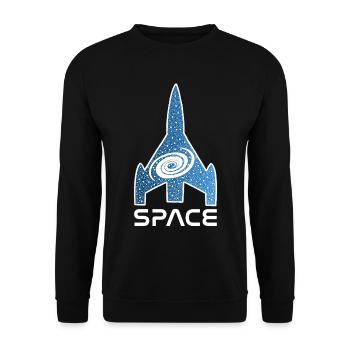 Starry Galaxy Rocket - Unisex Sweatshirt - black - Front - Alina (178cm) & Michal (187cm)