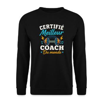 Certified Best Coach in the World - Unisex Sweatshirt - black - Front - Alina (178cm) & Michal (187cm)