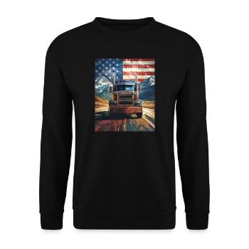 Truck - Unisex Pullover - Schwarz - Vorne - Alina (178cm) & Michal (187cm)