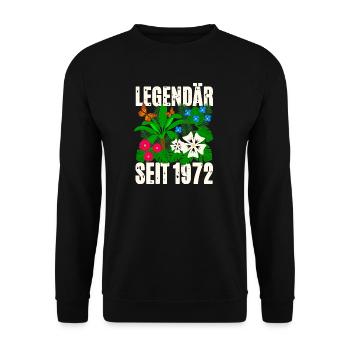 Légendaire depuis 1972 Fleurs - Sweat-shirt Unisexe - noir - Devant - Alina (178cm) & Michal (187cm)