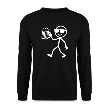 Bière Stick Figure - Sweat-shirt Unisexe - noir - Devant - Alina (178cm) & Michal (187cm)