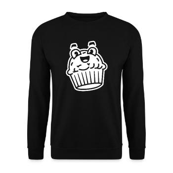 Cupcake Kawaii – Süß & niedlich für jede Party - Unisex Pullover - Schwarz - Vorne - Alina (178cm) & Michal (187cm)