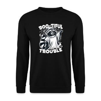 Ghost Raccoon : Boo-tiful Halloween Trouble - Sweat-shirt Unisexe - noir - Devant - Alina (178cm) & Michal (187cm)