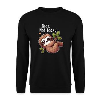 Sloth Lazy Day Nope Not Today - Unisex Sweatshirt - black - Front - Alina (178cm) & Michal (187cm)