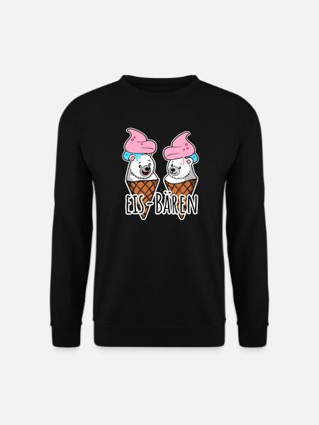 Zwei leckere Eis Bären an der Eisdiele - Unisex Pullover - Schwarz