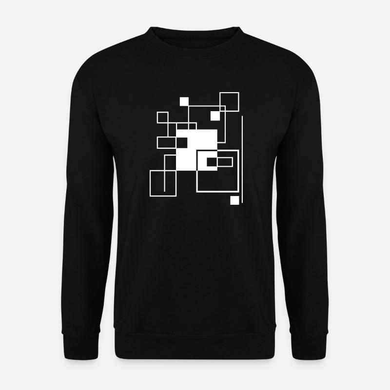 Geometric Gridline Mosaic composition - Unisex Sweatshirt - black
