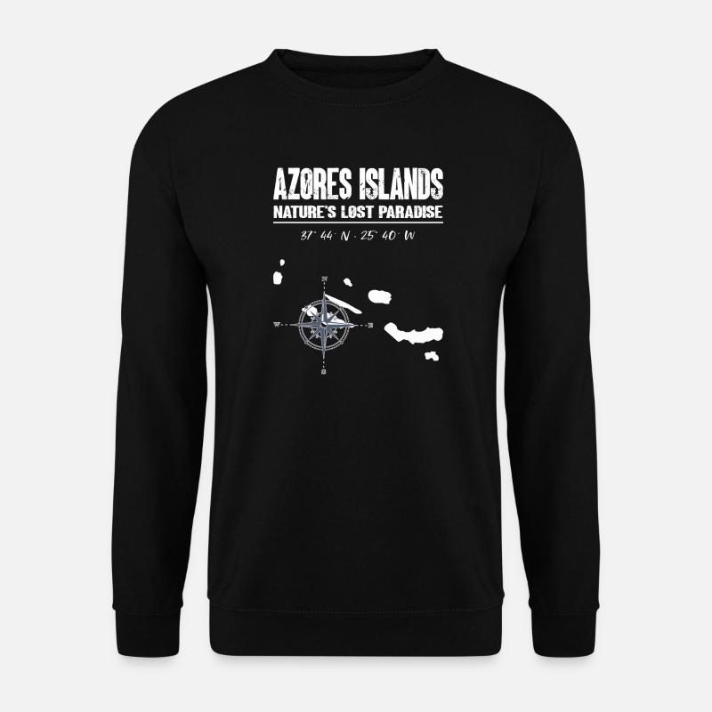 Azoren Inseln Kompass Vintage - Unisex Pullover - Schwarz