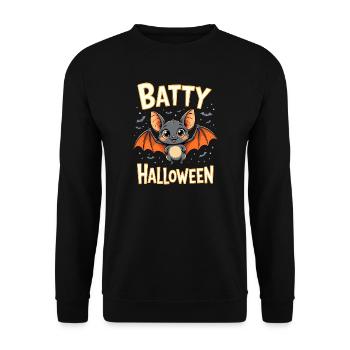 Bat Costume Batty Halloween Cute Funny - Unisex Sweatshirt - black - Front - Alina (178cm) & Michal (187cm)