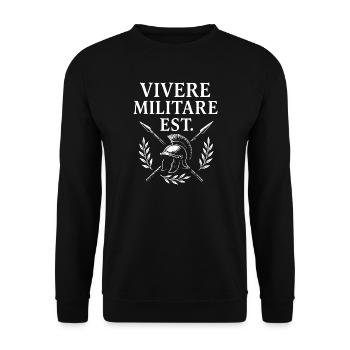 Vivere Militare Est Emblème - Sweat-shirt Unisexe - noir - Devant - Alina (178cm) & Michal (187cm)