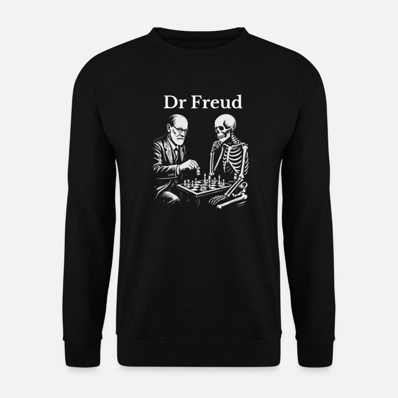 Freud Schachduell mit dem Skelett - Unisex Pullover - Schwarz