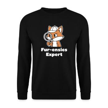 Fur-ensics Detective Fox - Unisex Sweatshirt - black - Front - Alina (178cm) & Michal (187cm)