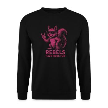 Rebels have more fun - Unisex Pullover - Schwarz - Vorne - Alina (178cm) & Michal (187cm)