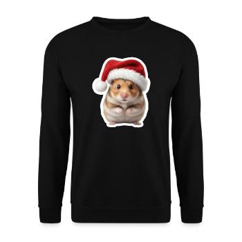 Sweet Hamster - Sweet Christmas - Unisex Sweatshirt - black - Front - Alina (178cm) & Michal (187cm)