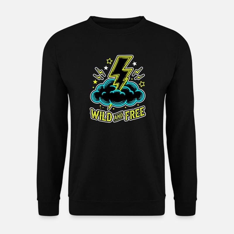Wild And Free Lightning Cloud - Unisex Sweatshirt - black