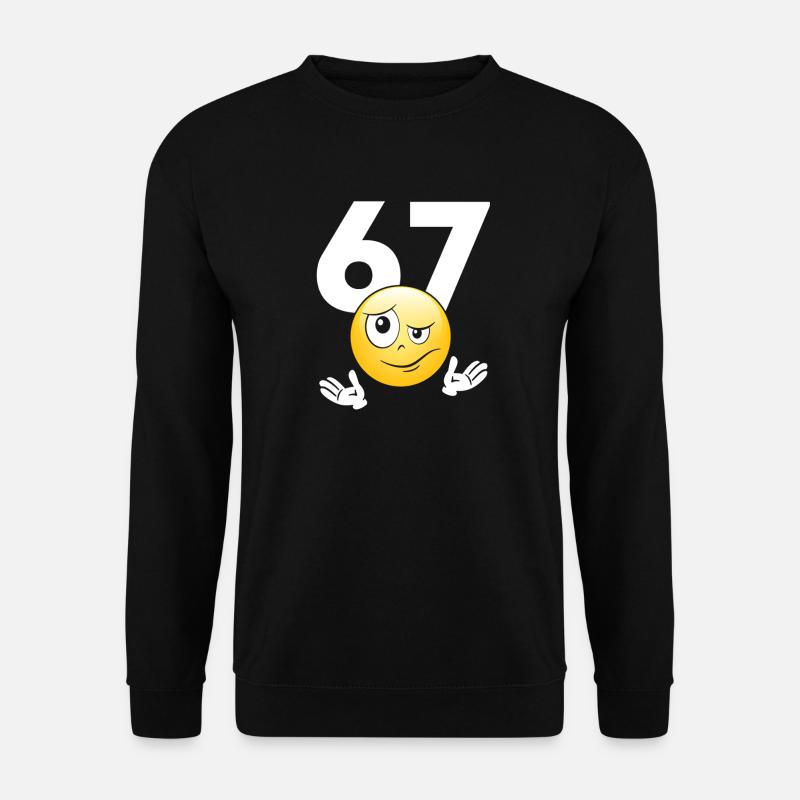 Numer 67 z emotikonem - Unisex Sweatshirt - black