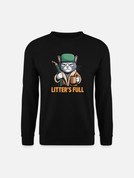 Litter Full Funny Christmas Cat Parodie - Unisex Pullover - Schwarz
