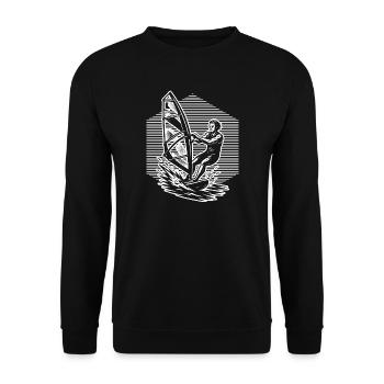 Design vintage de planche à voile pour la planche à voile - Sweat-shirt Unisexe - noir - Devant - Alina (178cm) & Michal (187cm)