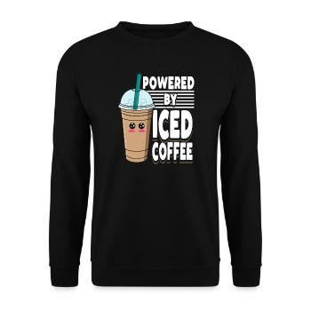 Graphique pastel de café glacé Kawaii mignon - Sweat-shirt Unisexe - noir - Devant - Alina (178cm) & Michal (187cm)
