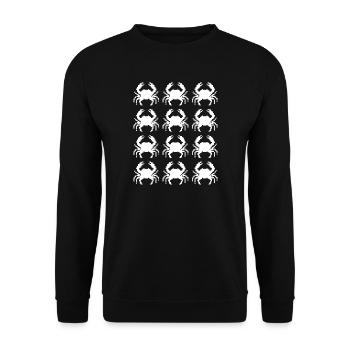 Répétition du motif de pixels du crabe - Sweat-shirt Unisexe - noir - Devant - Alina (178cm) & Michal (187cm)
