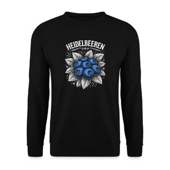 Blueberries Vintage Screen Print - Unisex Sweatshirt - black - Front - Alina (178cm) & Michal (187cm)