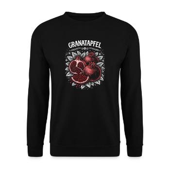 Pomegranate Contrast Print Red Berries - Unisex Sweatshirt - black - Front - Alina (178cm) & Michal (187cm)