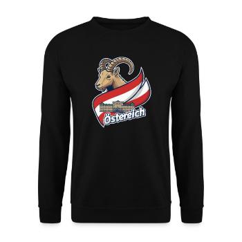 Bouquetin avec drapeau autrichien - Sweat-shirt Unisexe - noir - Devant - Alina (178cm) & Michal (187cm)