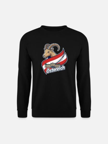 Ibex with Austria flag - Unisex Sweatshirt - black