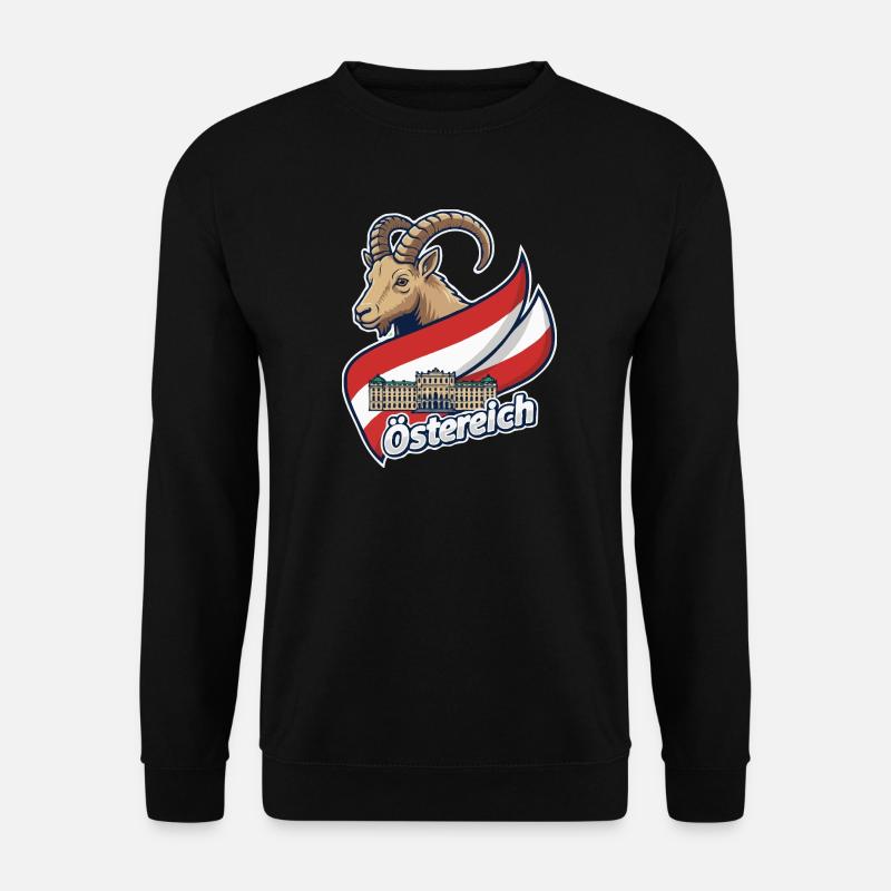 Ibex with Austria flag - Unisex Sweatshirt - black