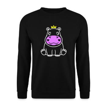 Hippopotame avec le prince héritier Princesse - Sweat-shirt Unisexe - noir - Devant - Alina (178cm) & Michal (187cm)